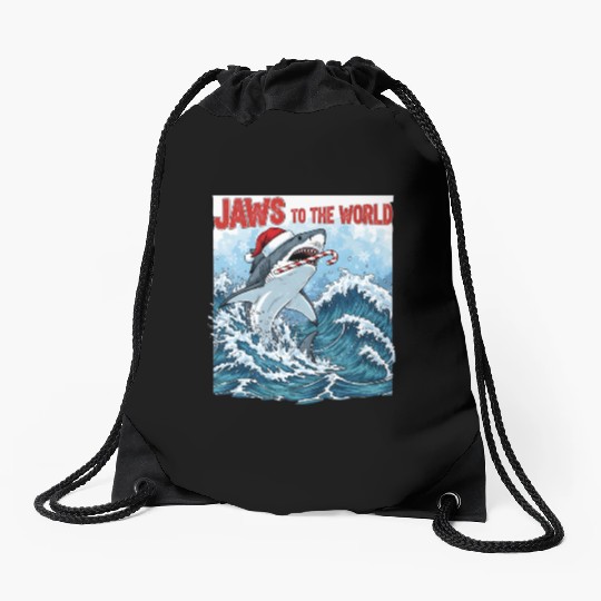 Jaws to the World – Christmastime Shark Attack Drawstring Bags