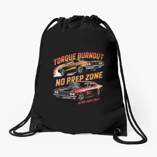 Retro Muscle Drag Racer – No Prep Street Heat Drawstring Bags
