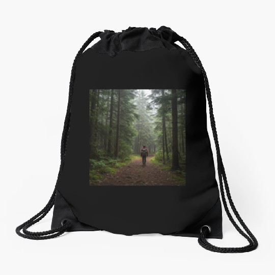 Enchanted Forest Nature Scene Drawstring Bags