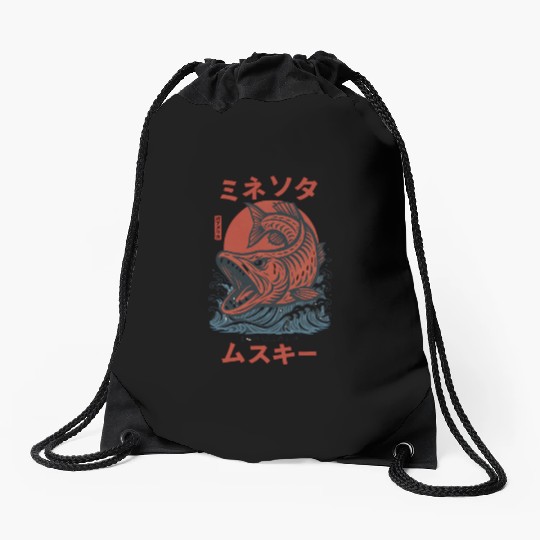 Vintage Japanese Minnesota Muskies ABA Basketball Drawstring Bags