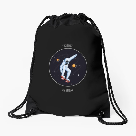 Science is Real Drawstring Bags
