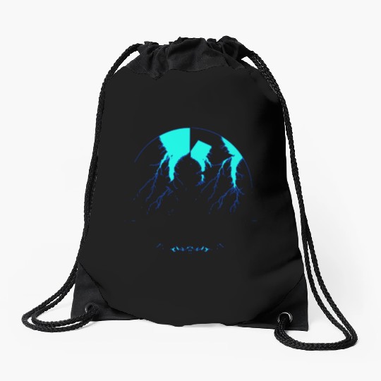 Royal Blue Lightning shadow Drawstring Bags