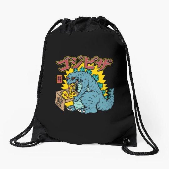 Kaiju Pizza Cravings Drawstring Bags