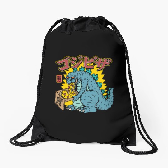 Kaiju Pizza Cravings Drawstring Bags