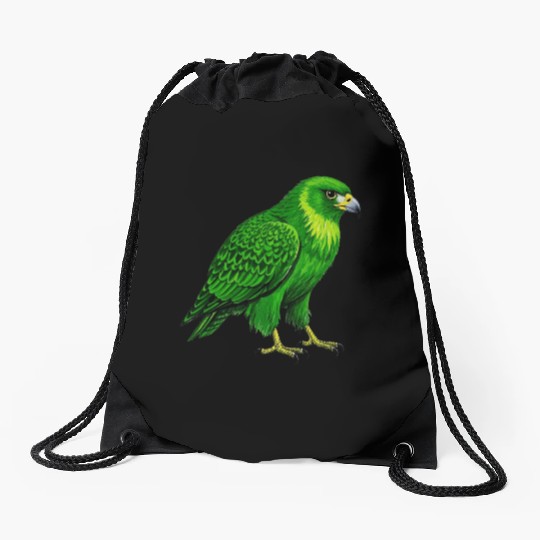 Green hawk Drawstring Bags