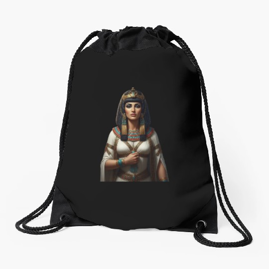 Royal Ancient Egyptian Queen Portrait Drawstring Bags
