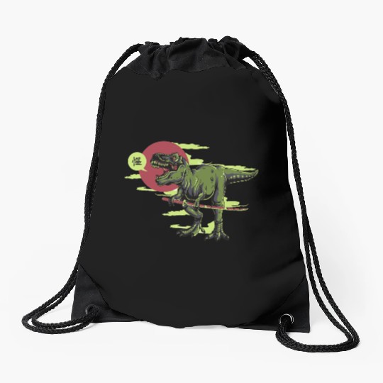 Dino Katana Master Drawstring Bags