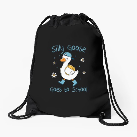 Silly Goose Back to School Funny Drawstring Bags