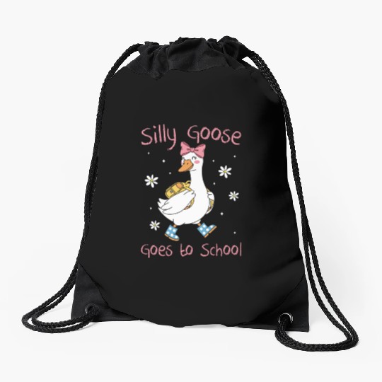 Silly Goose Back to School Funny Drawstring Bags