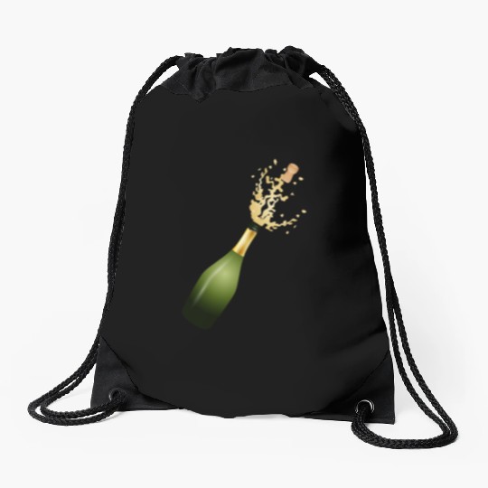 A champagne bottle – for New Year's Eve & parties Drawstring Bags