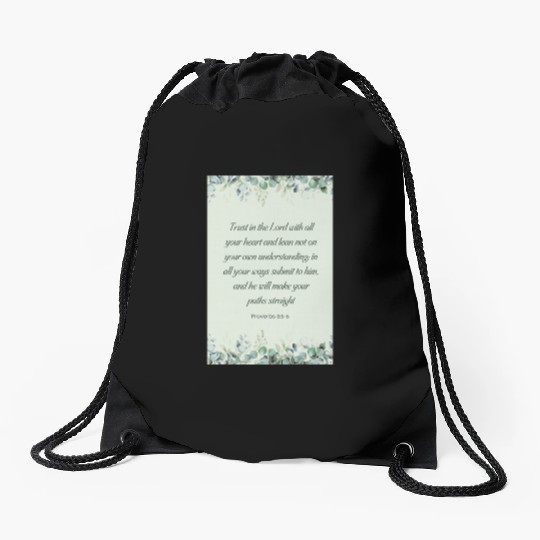 Proverbs 35-6 Bible Verse Christian Wall Art Drawstring Bags