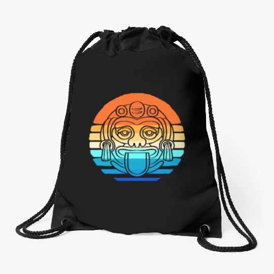 Mayan And Aztec Symbols Indigenous Tribe Drawstring Bags
