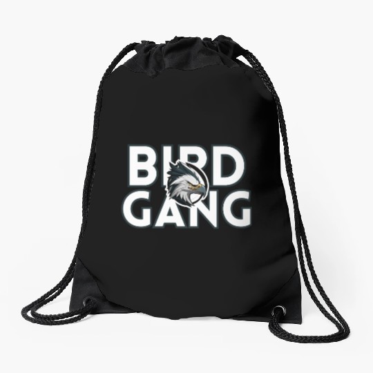 Eagle Head Bird Gang Logo Design Drawstring Bags