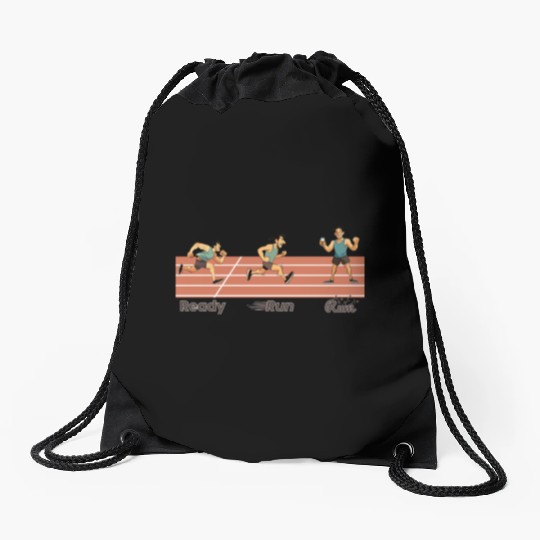 Runners Race Day, Daily Training, Ready Run Rum Drawstring Bags