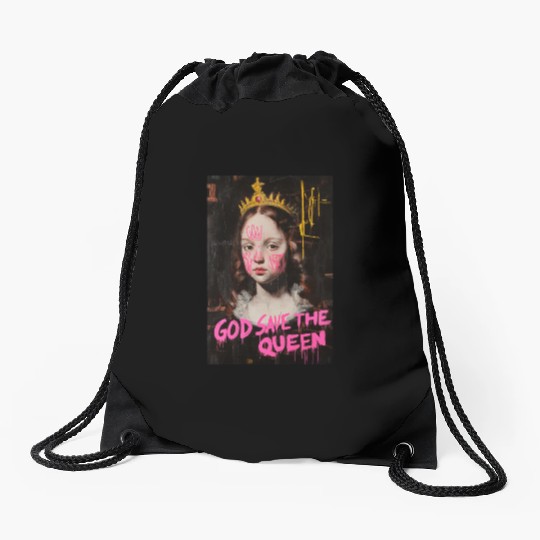 God Save the Queen Drawstring Bags