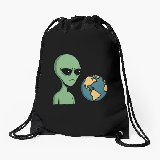 Judgy Alien Drawstring Bags