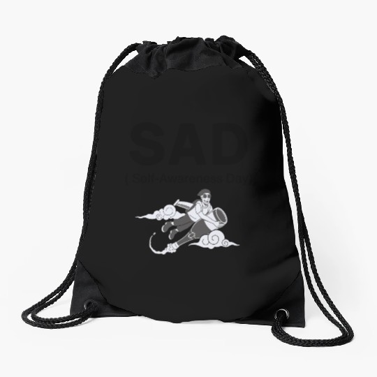 SAD – Self-Awareness Day Drawstring Bags for Happy Lone Wolves