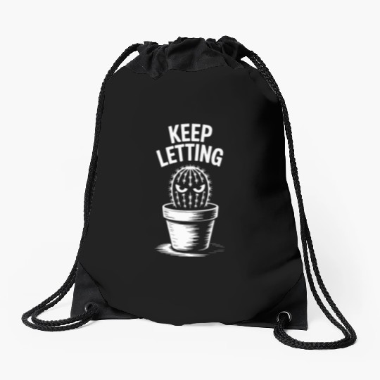 Little angry Cactus  Drawstring Bags