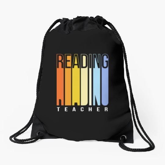 Back To School Reading Teacher Drawstring Bags