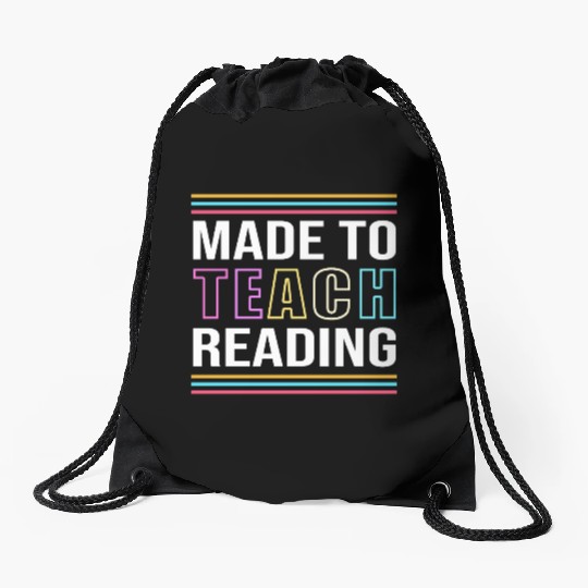 Back To School Reading Teacher Drawstring Bags