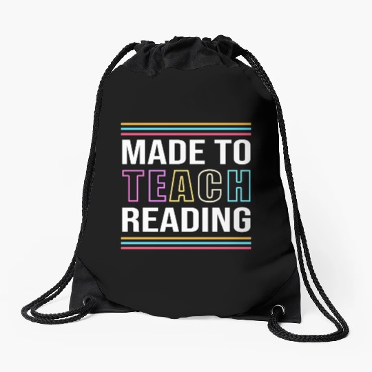 Back To School Reading Teacher Drawstring Bags