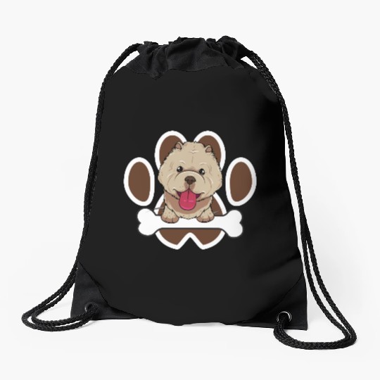 Playful Dog Skull Design for Pets Drawstring Bags