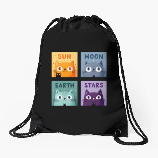 Funny Cat Drawstring Bags | Retro Cat Meme Drawstring Bags