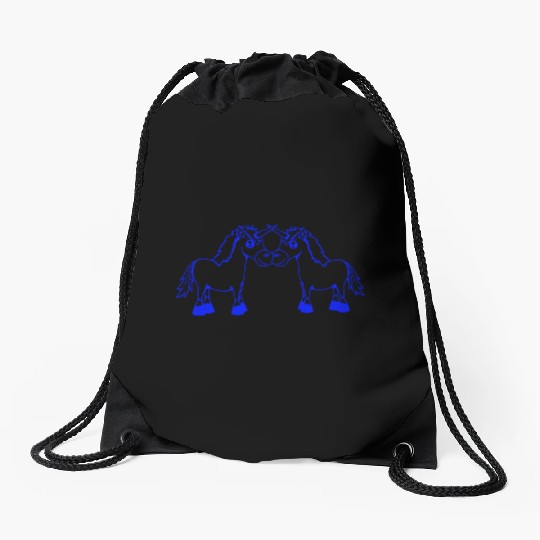 2 Unicorns Team Couple Horns Friends Greeting Cute Drawstring Bags