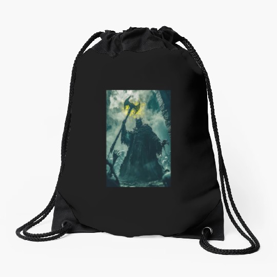 Dark Necromancer Rises Drawstring Bags