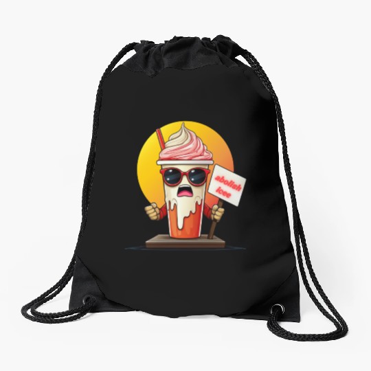 Graffiti Style Ice Cream Mascot Drawstring Bags
