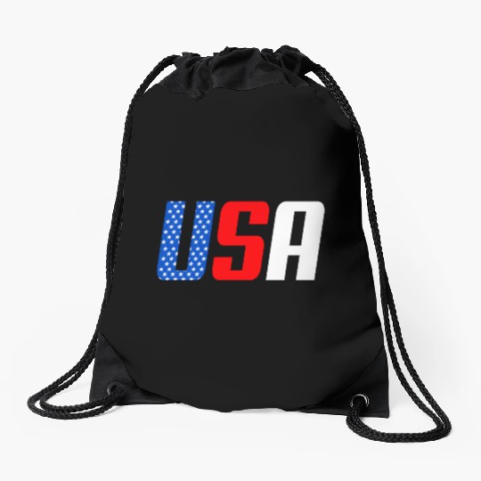 Stars and Stripes USA Flag Design Drawstring Bags