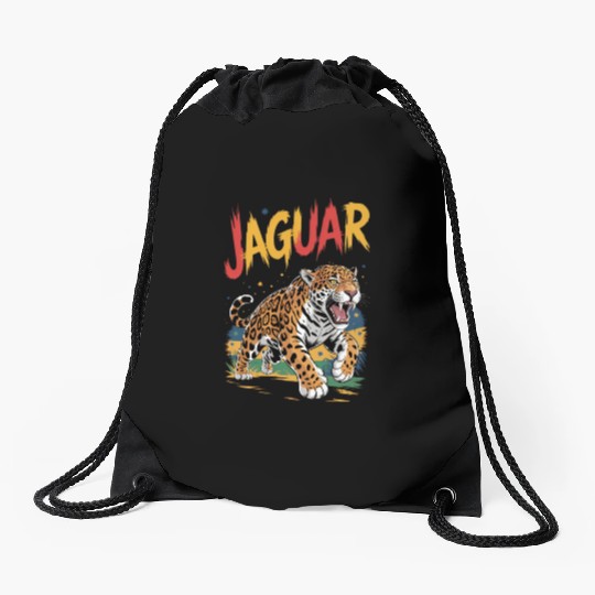 Vivid Jaguar Bold Print Drawstring Bags