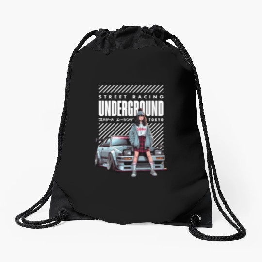 Japanese Underground Street Racing - JDM Car Drawstring Bags