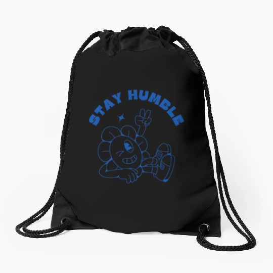 Playful Happy Humming Character Design Drawstring Bags