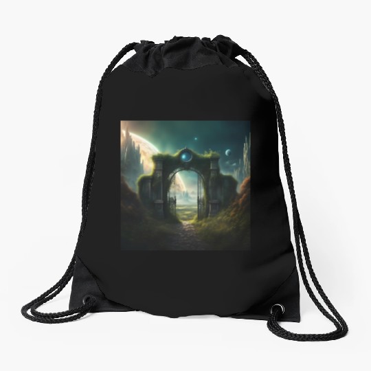 Mystical Portal to an Alien World / Planet Gate Drawstring Bags