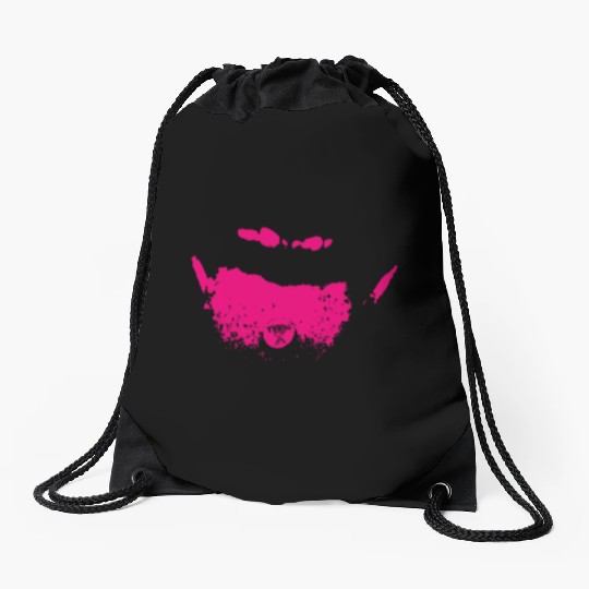 Vibrant Pink Abstract Ink Splash Design Drawstring Bags