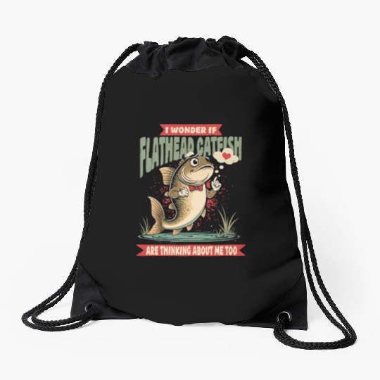 Flathead Catfish Drawstring Bags