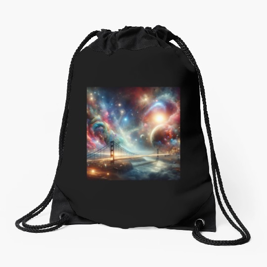 Galactic Bridge to the Universe Space Dream Planet Drawstring Bags