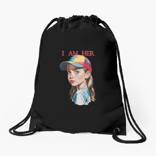 Women Empowerment Courageous Girl Drawstring Bags