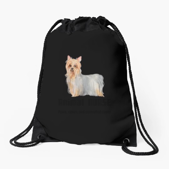 Elegant Yorkshire Terrier Illustration Drawstring Bags