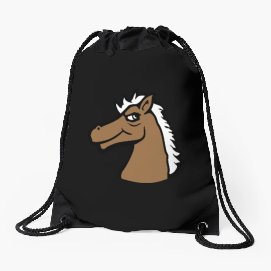 Horse Cool look Smile Guy Stallion Man Fun Bad Boy Drawstring Bags