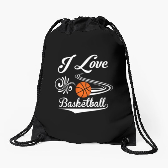 I love basketball Drawstring Bags