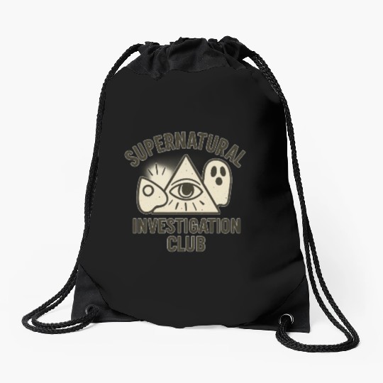 Supernatural Investigation Club Emblem Drawstring Bags