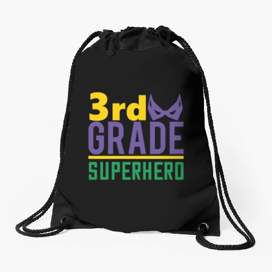 3rd Grade Superhero Drawstring Bags