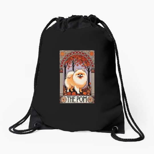 The Pom Tarot Card – Pomeranian Dog Arcana Drawstring Bags