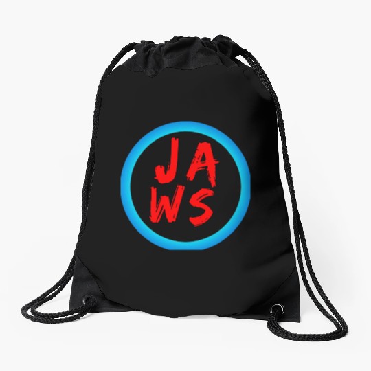 Vibrant Graffiti Style JAWS Logo Drawstring Bags