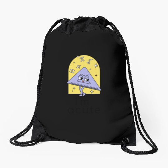 Playful Math Triangle Character Drawstring Bags