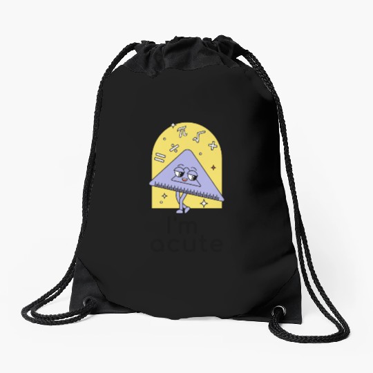 Playful Math Triangle Character Drawstring Bags