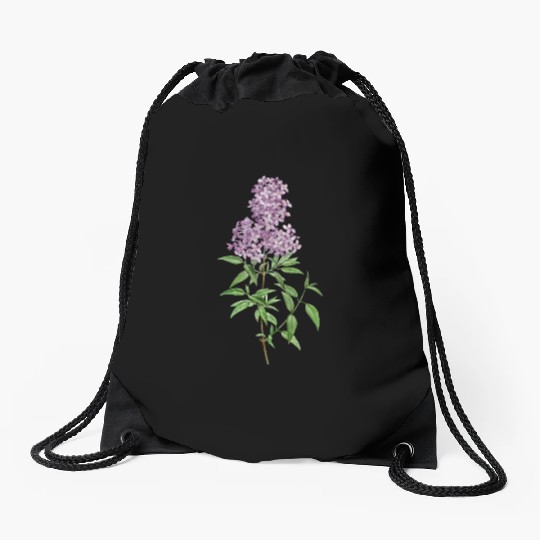 Lavender Bloom Botanical Illustration Drawstring Bags