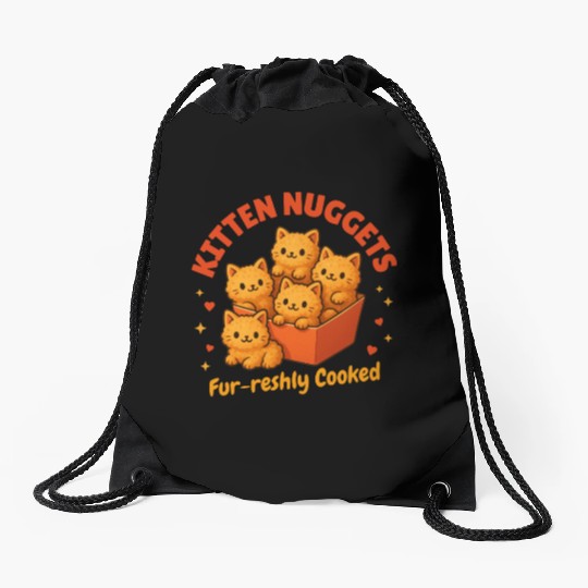 Cute Kitten Nuggets – Funny Food Cat Drawstring Bags